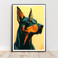 Affiche animaux - Dobermann, Chien, Canin, Animal Compagnie - art moderne, impression, poster