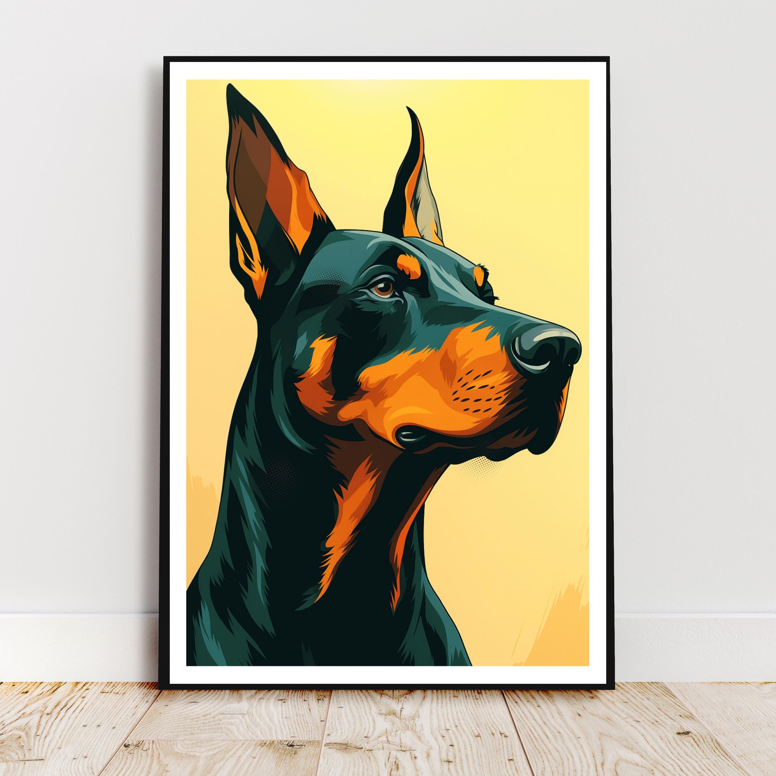 Affiche animaux - Dobermann, Chien, Canin, Animal Compagnie - art moderne, impression, poster