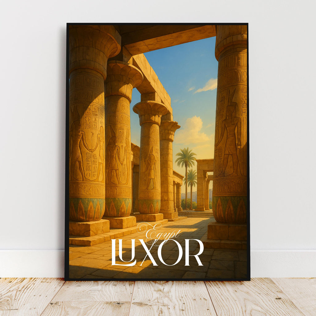 Affiche voyage - Louxor, Egypte, Afrique, Temple Karnak - art moderne, impression, poster