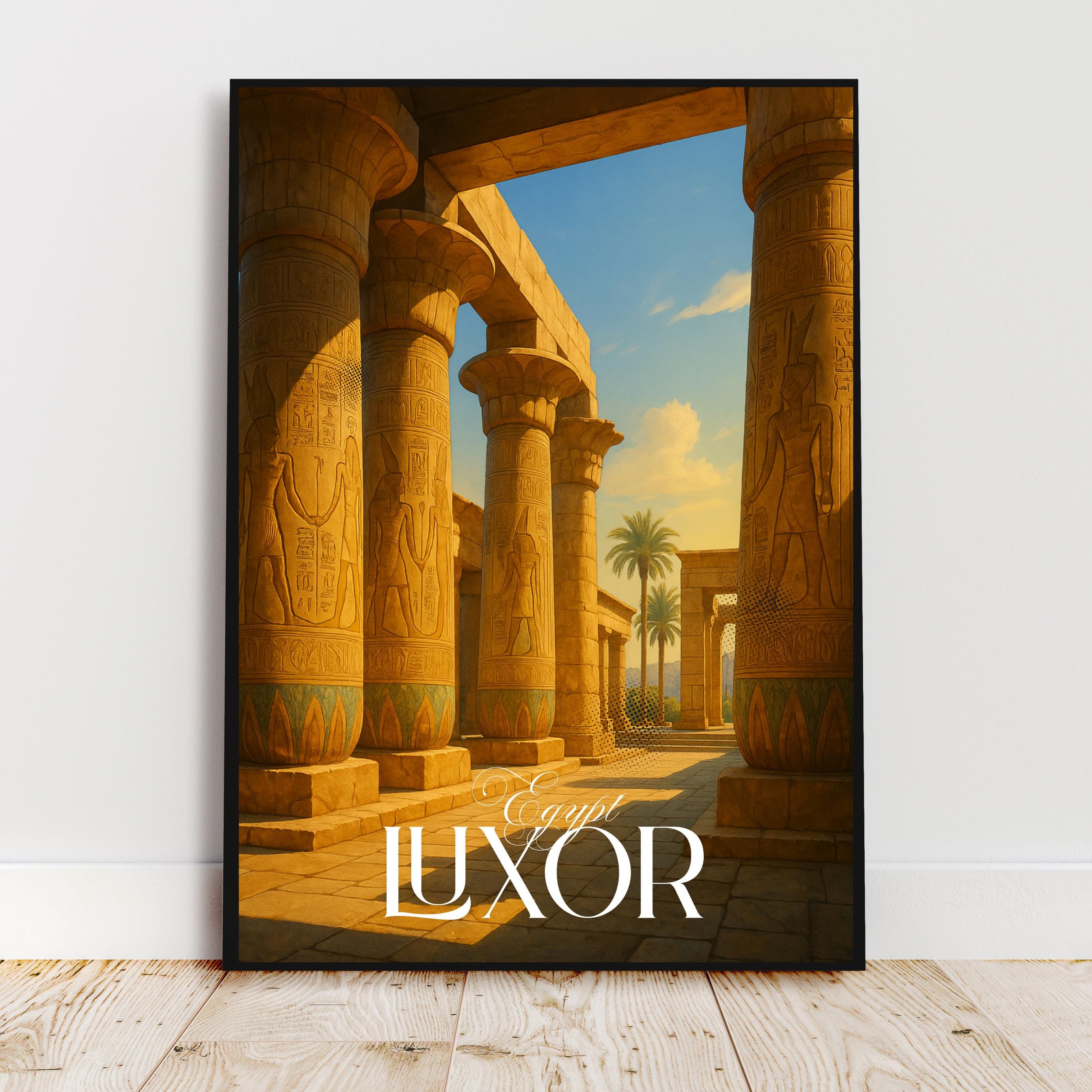 Affiche voyage - Louxor, Egypte, Afrique, Temple Karnak - art moderne, impression, poster