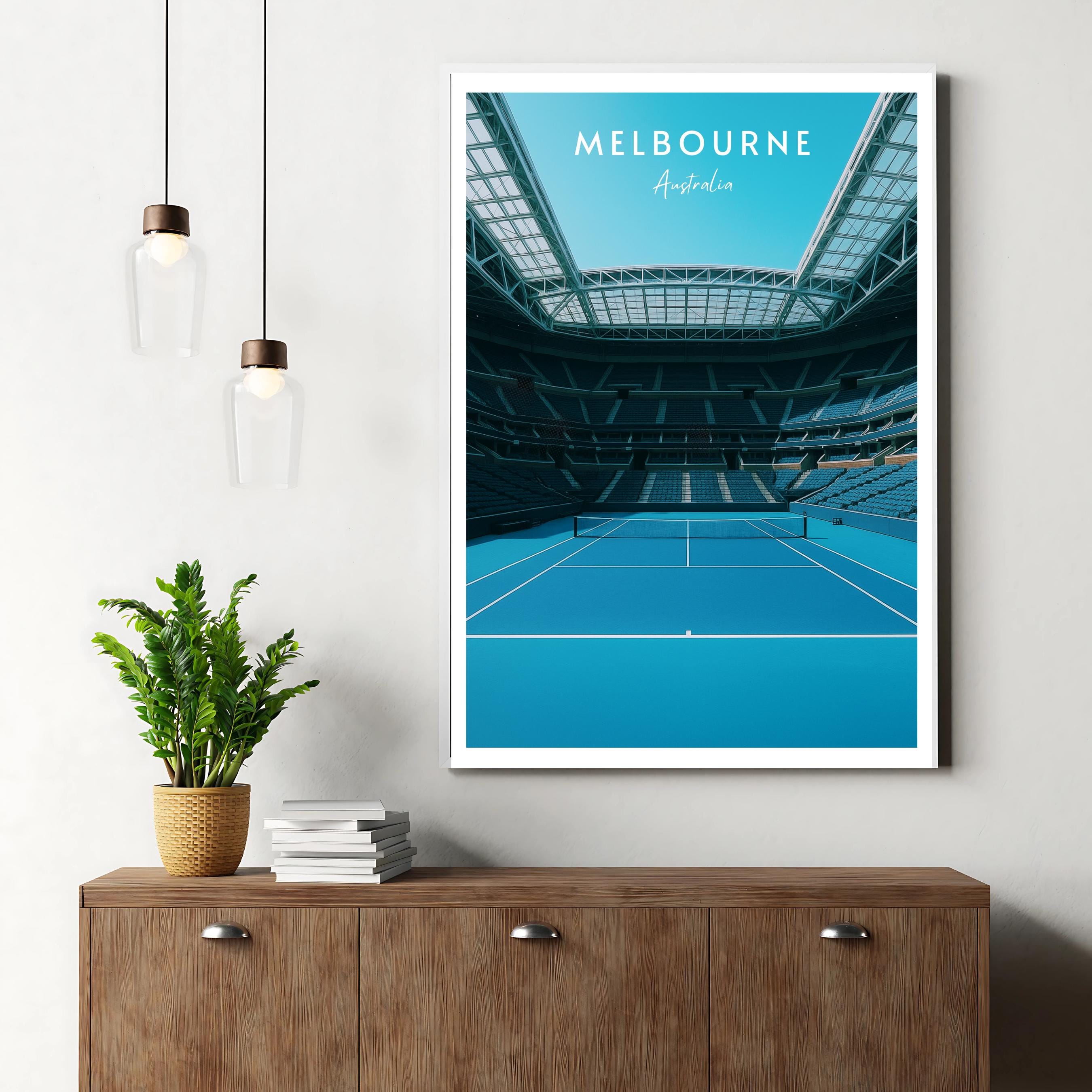 Affiche sport - Tennis, Melbourne, Australie, Grand Chelem - art moderne, impression, poster