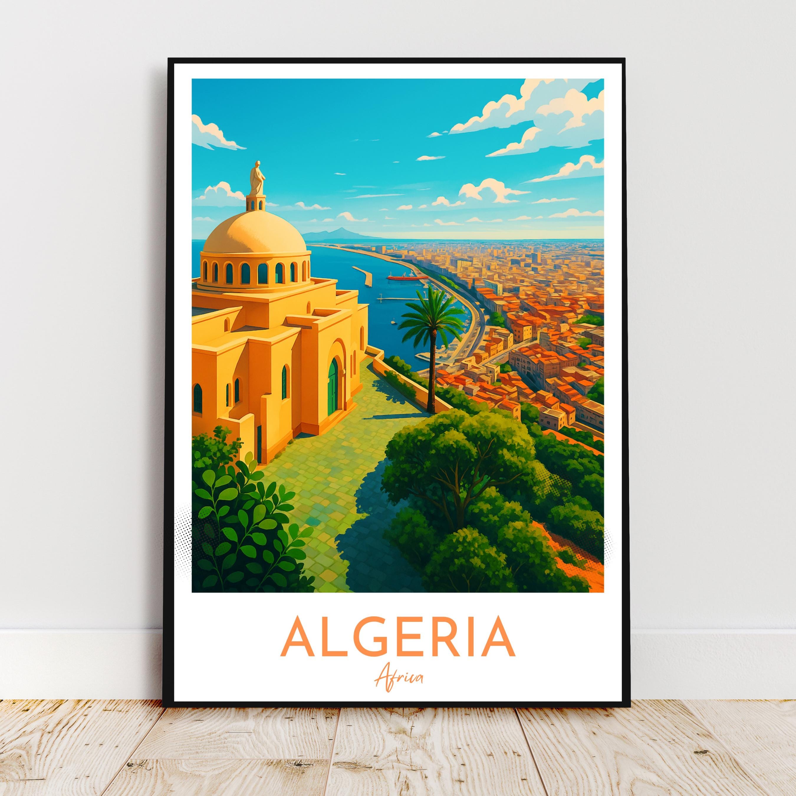 Affiche voyage - Algérie, Maghreb, Afrique, Méditerranée - art moderne, impression, poster