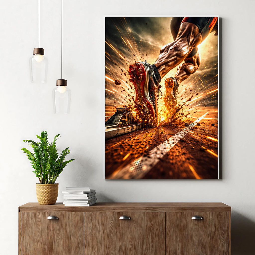 Affiche sport - Athlétisme, Coureur, Piste, Course - art moderne, impression, poster