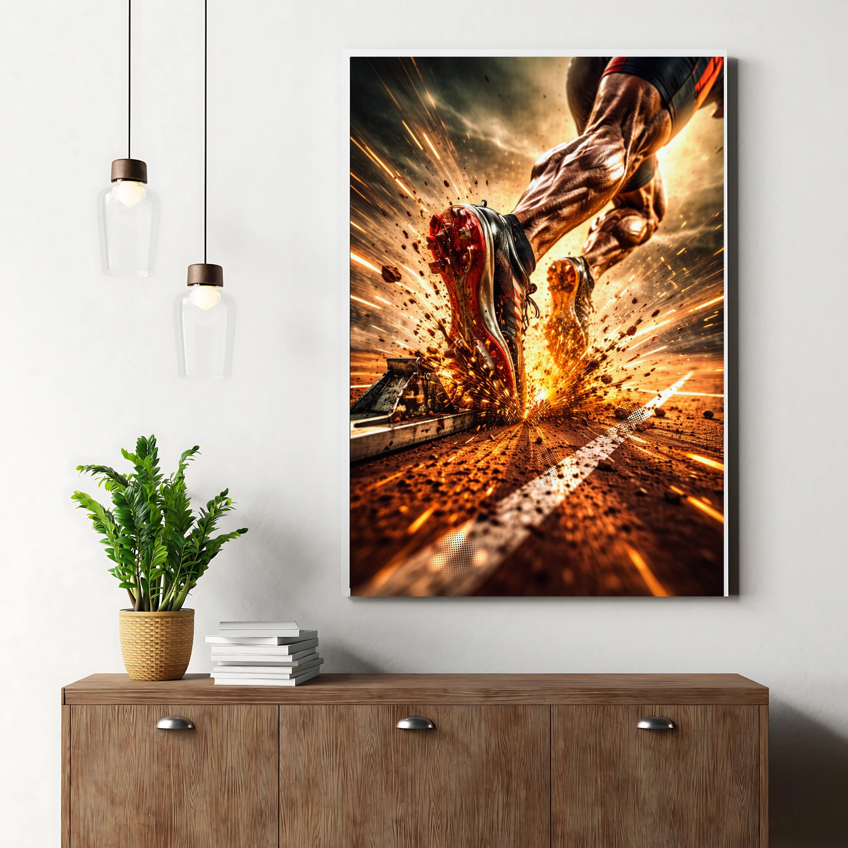 Affiche sport - Athlétisme, Coureur, Piste, Course - art moderne, impression, poster