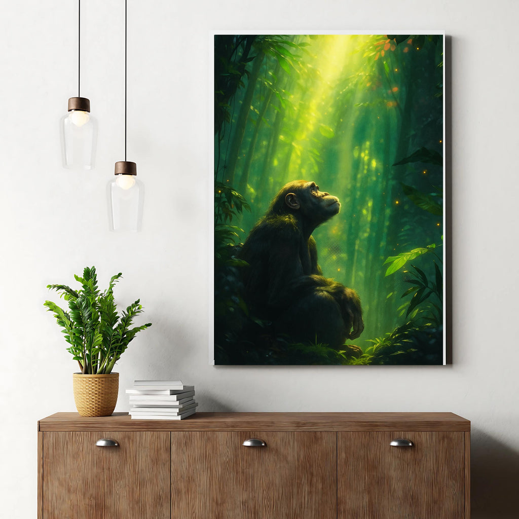 Affiche animaux - Singe, Chimpanzé, Jungle, Nature - art moderne, impression, poster