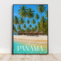 Affiche voyage - Panama, Caraïbes, Amerique, Plage - art moderne, impression, poster