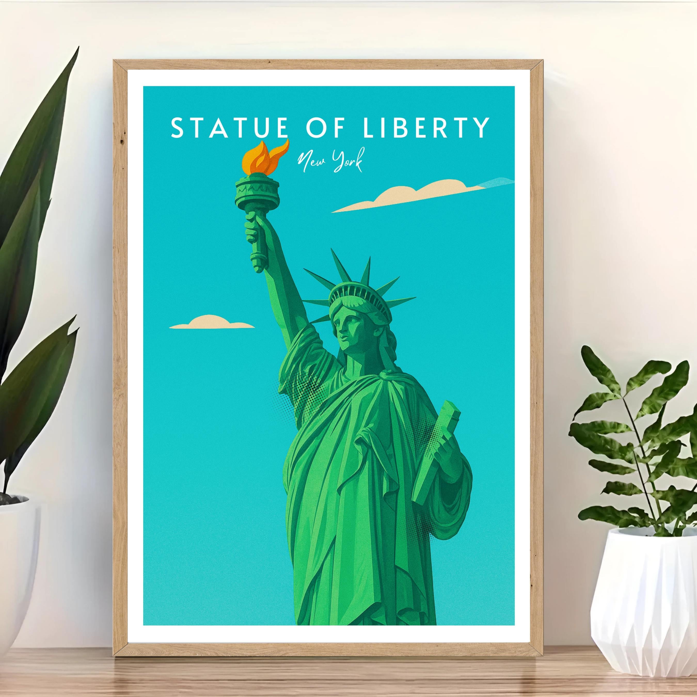 Affiche voyage - Statue de la Liberté, New York, USA, Amérique - moderne, impression, poster