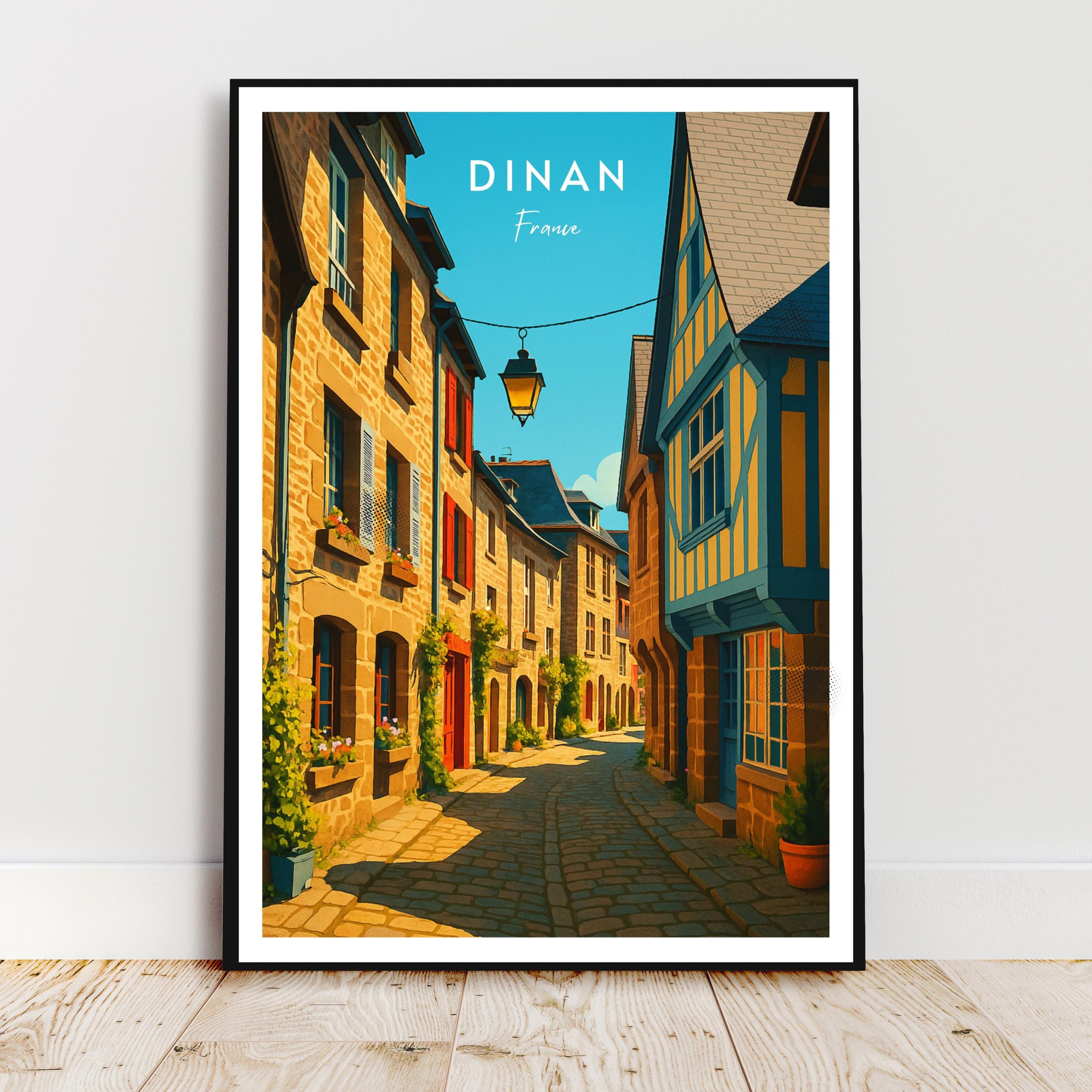 Affiche voyage - Dinan, Bretagne, France, Vielle Ville - moderne, impression, poster