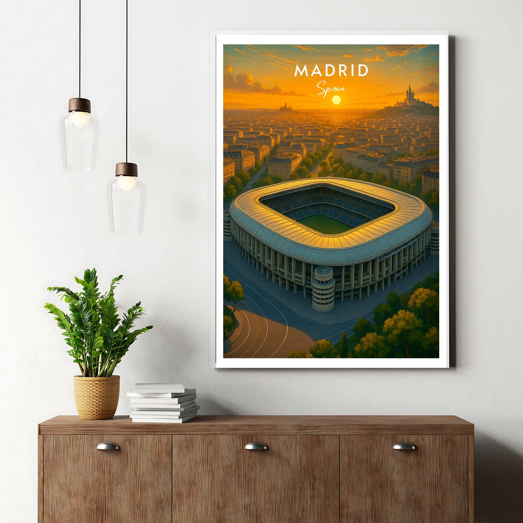 Affiche sport - Football, Madrid, Espagne, Stade Bernabeu - art moderne, impression, poster