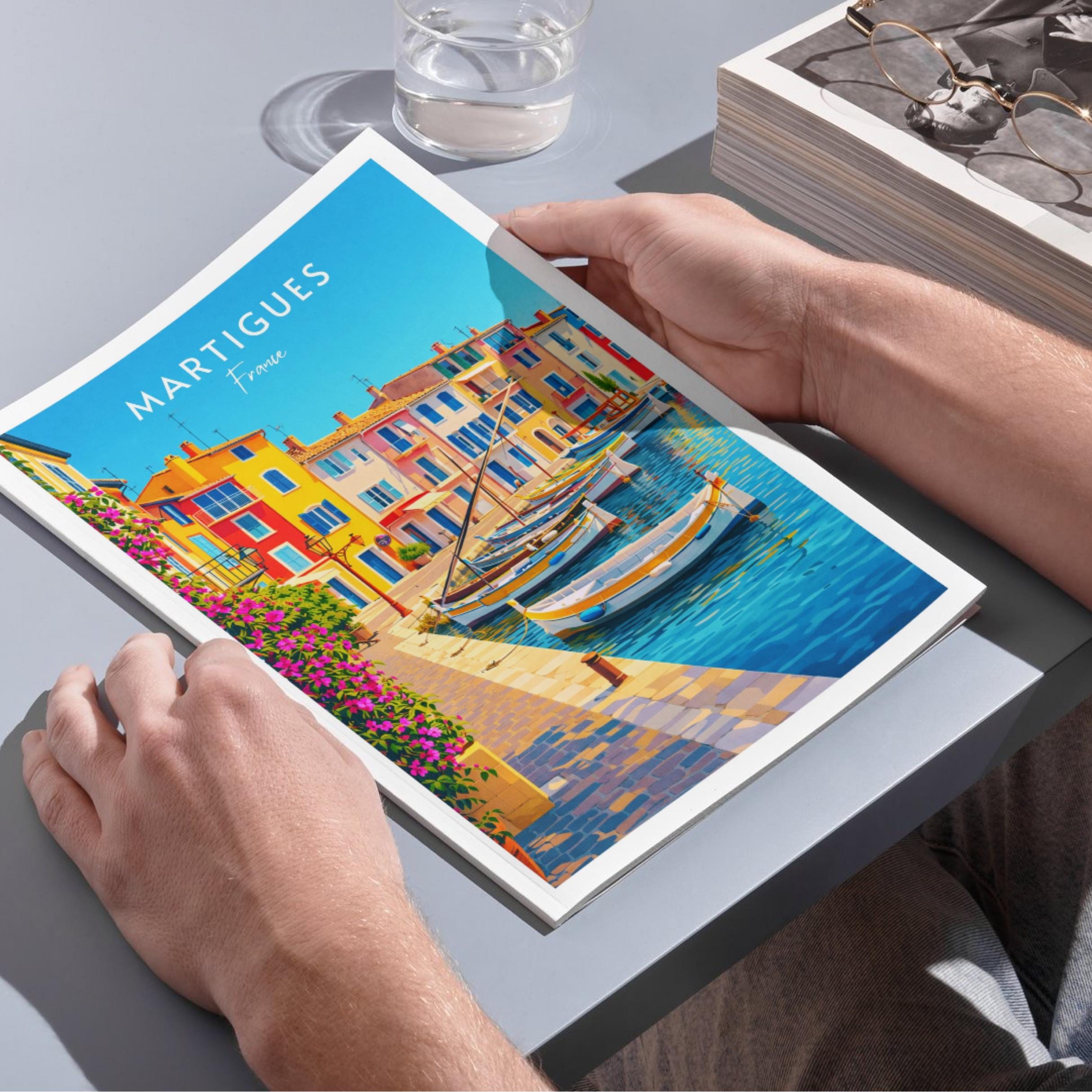 Affiche voyage - Martigues, Provence, France, Port - moderne, impression, poster