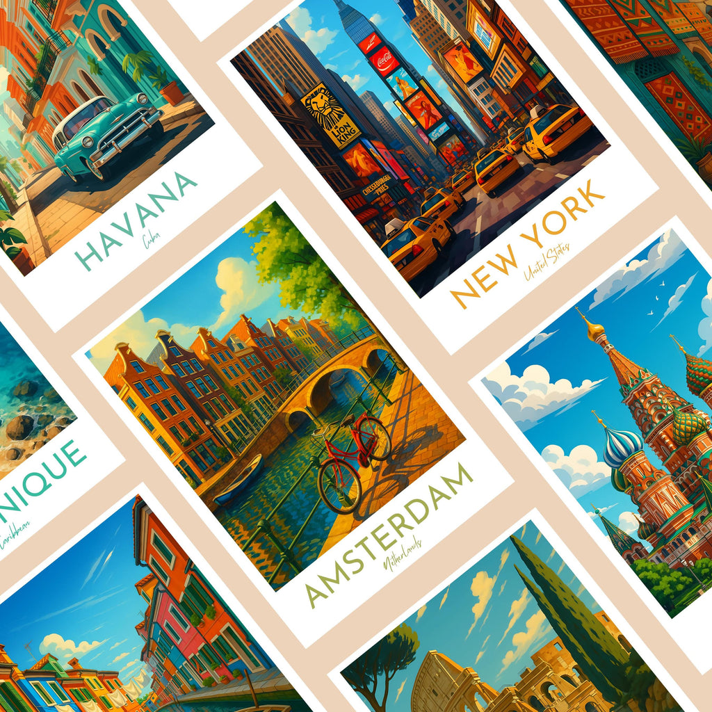 Affiche voyage - Amsterdam, Hollande, Pays-Bas, Amstel - art moderne, impression, poster