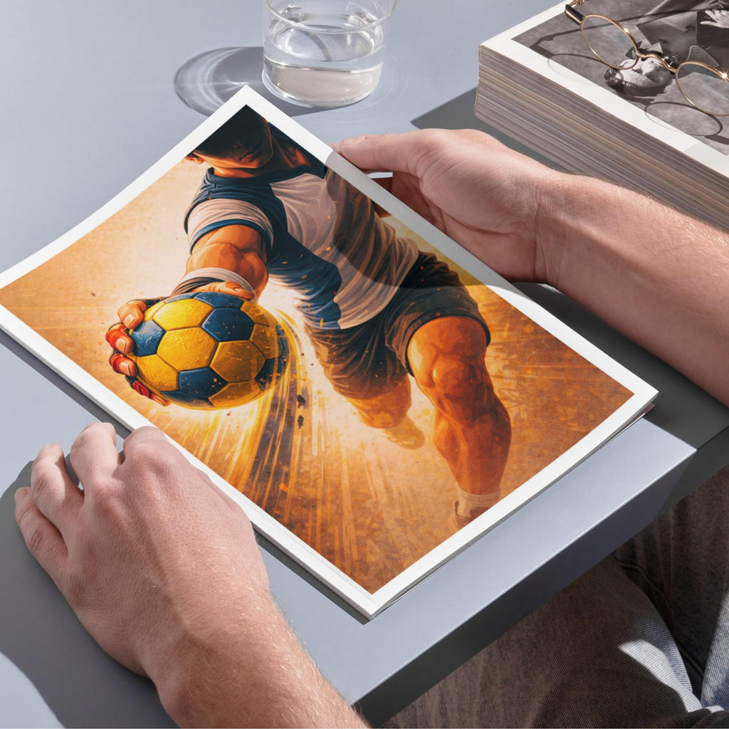 Affiche sport - Handball, Hand, Match, Manga - art moderne, impression, poster