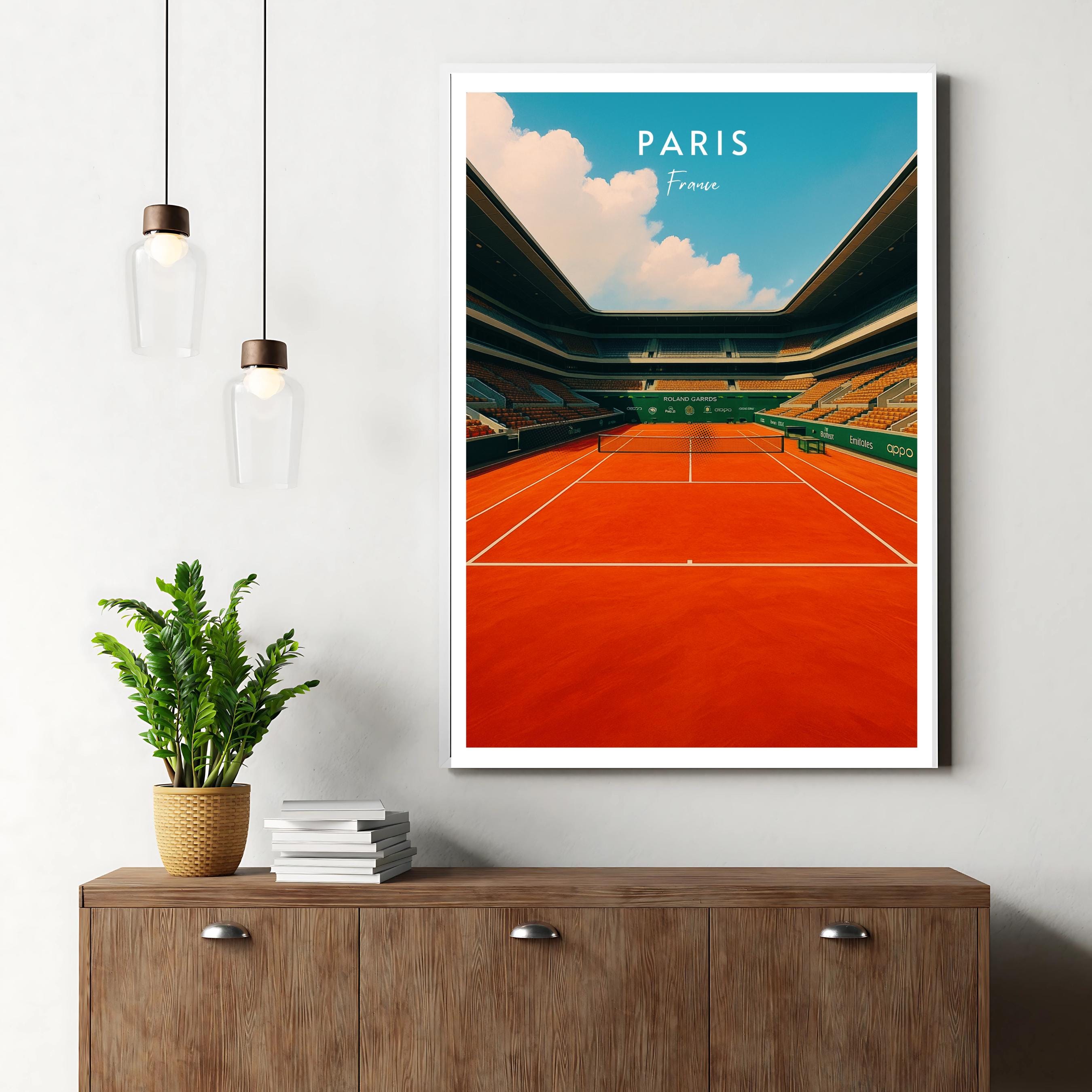 Affiche sport - Tennis, Paris, France, Grand Chelem - art moderne, impression, poster