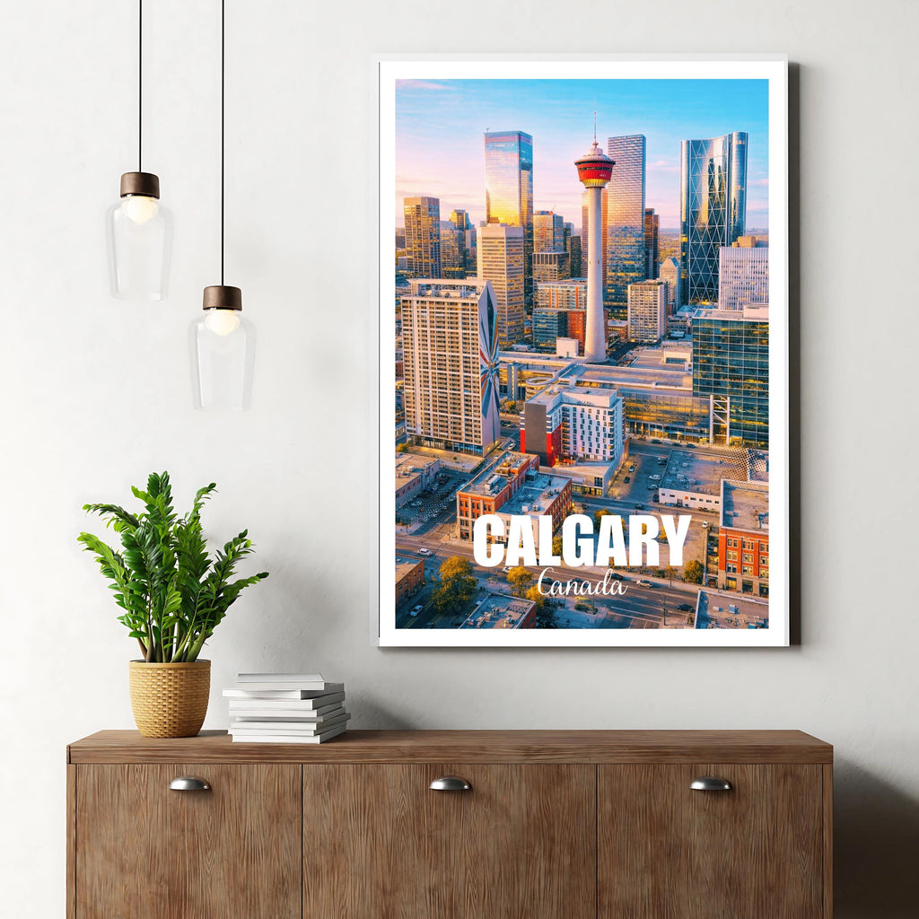 Affiche voyage - Calgary, Alberta, Canada, Amérique - art moderne, impression, poster
