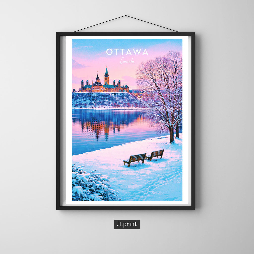 Affiche voyage - Ottawa, Ontario, Canada, Amerique - art moderne, impression, poster