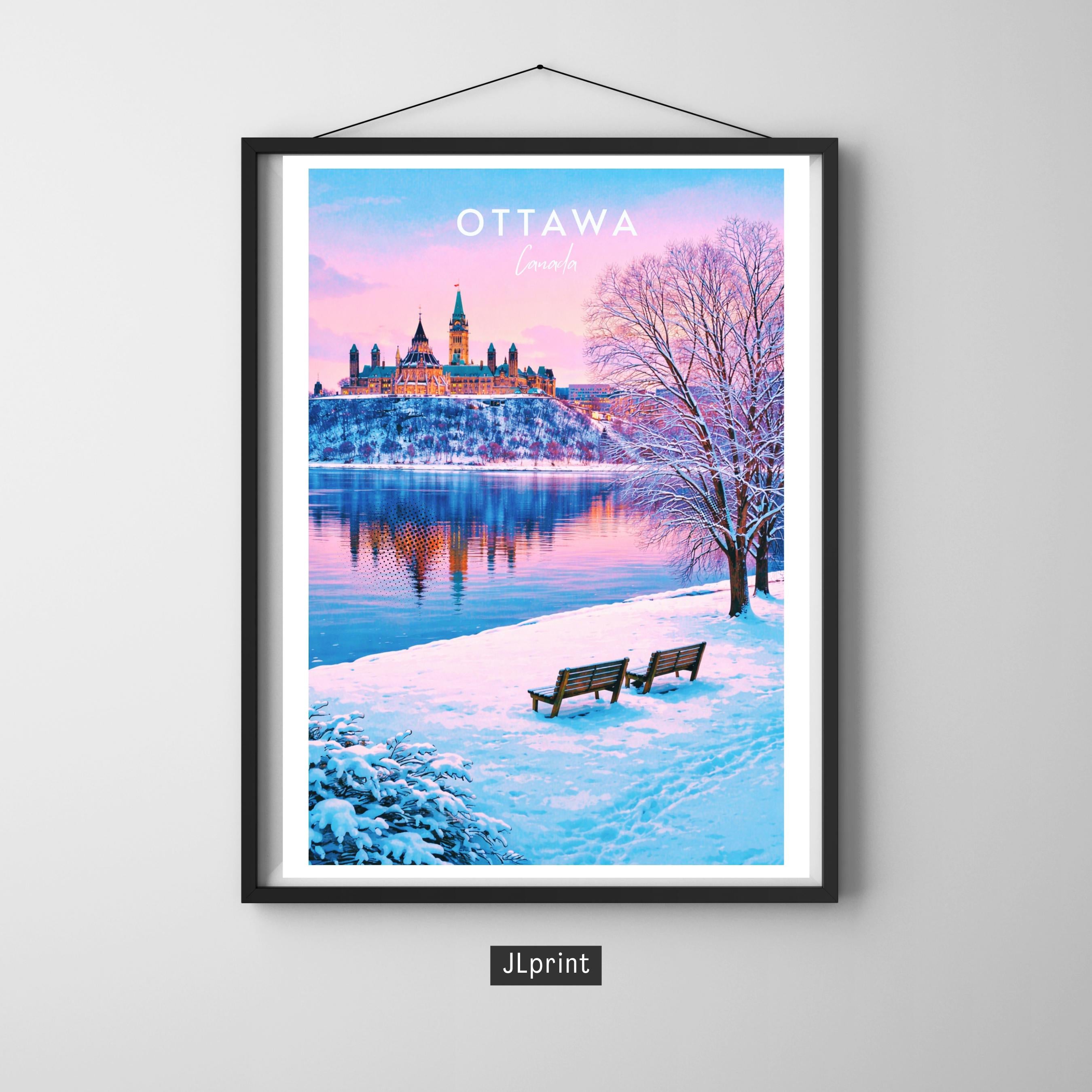 Affiche voyage - Ottawa, Ontario, Canada, Amerique - art moderne, impression, poster