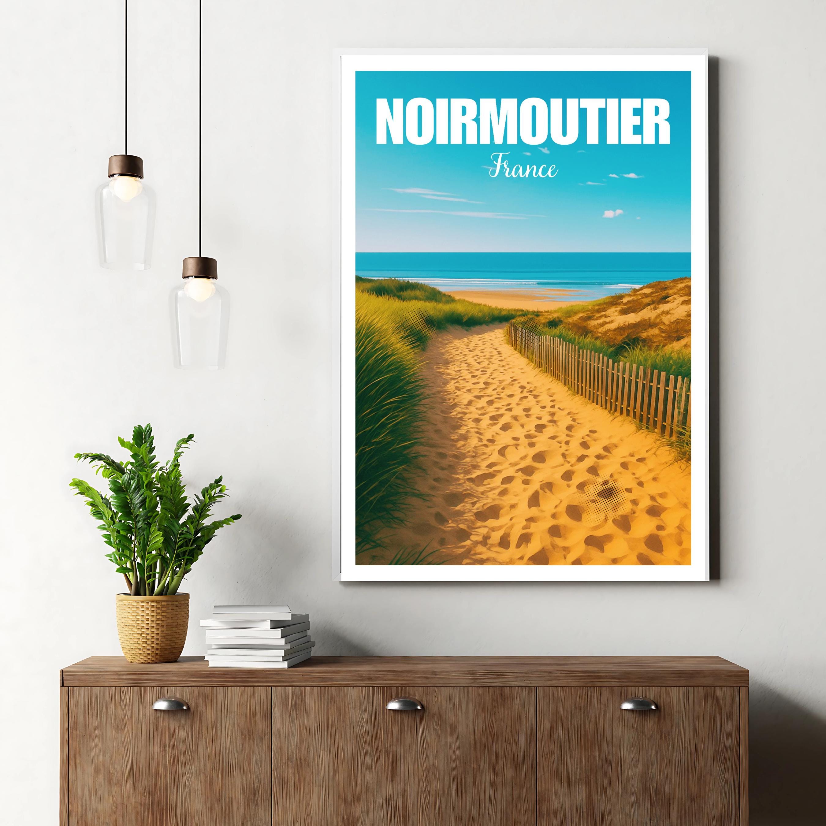Affiche voyage - Ile de Noirmoutier, Vendée, France, Plage - art moderne, impression, poster