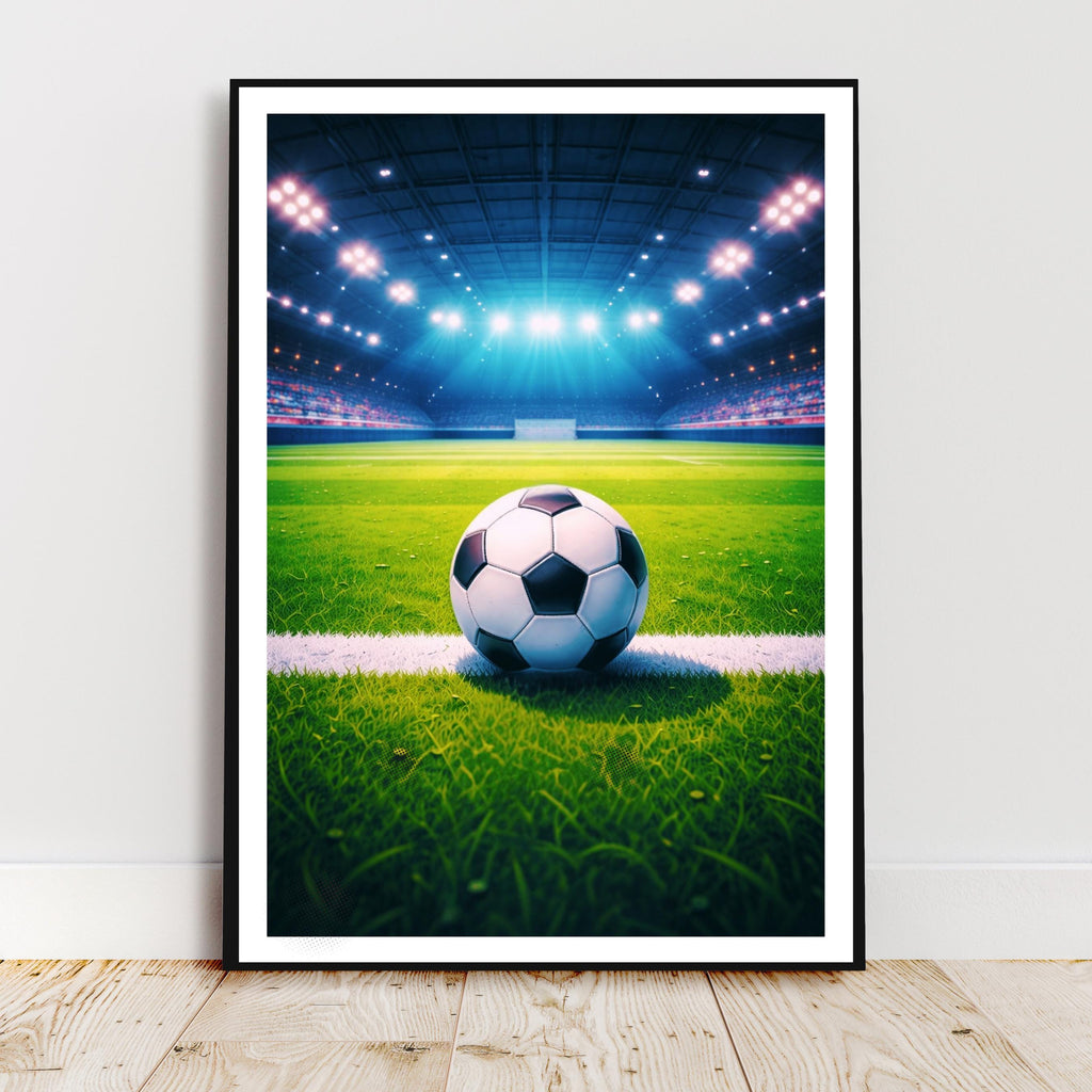 Affiche sport - Football, Foot, Terrain, Ballon - art moderne, impression, poster