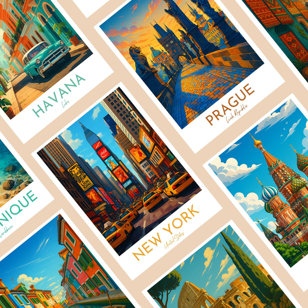Affiche voyage - New York City, USA, Amérique, Times Square - art moderne, impression, poster