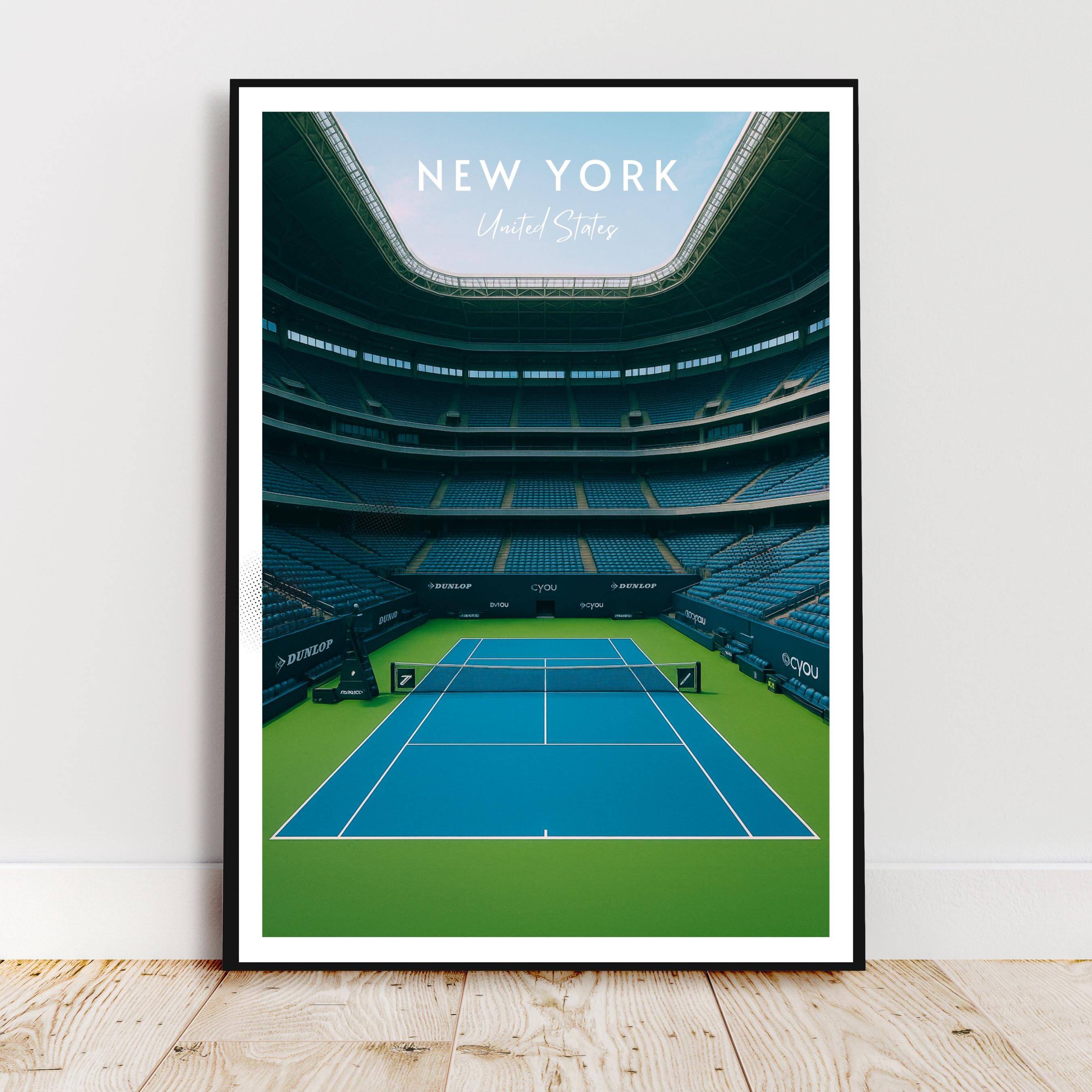Affiche sport - Tennis, New York, USA, Grand Chelem - art moderne, impression, poster