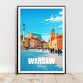 Affiche voyage - Varsovie, Pologne, Europe, Vielle Ville - art moderne, impression, poster
