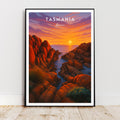 Affiche voyage - Tasmanie, Australie, Océanie, Baie des Feux - art moderne, impression, poster