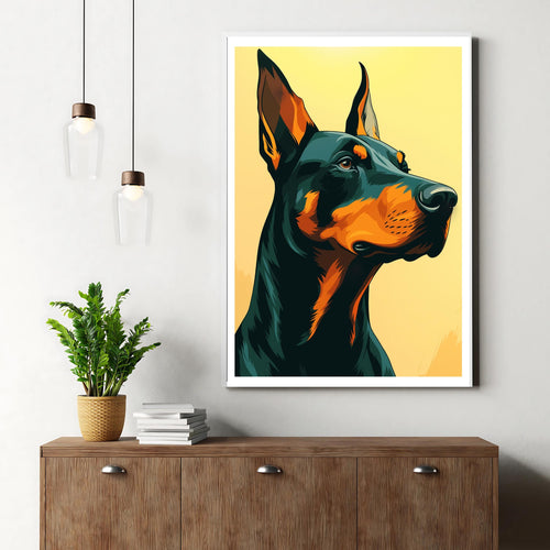 Affiche animaux - Dobermann, Chien, Canin, Animal Compagnie - art moderne, impression, poster