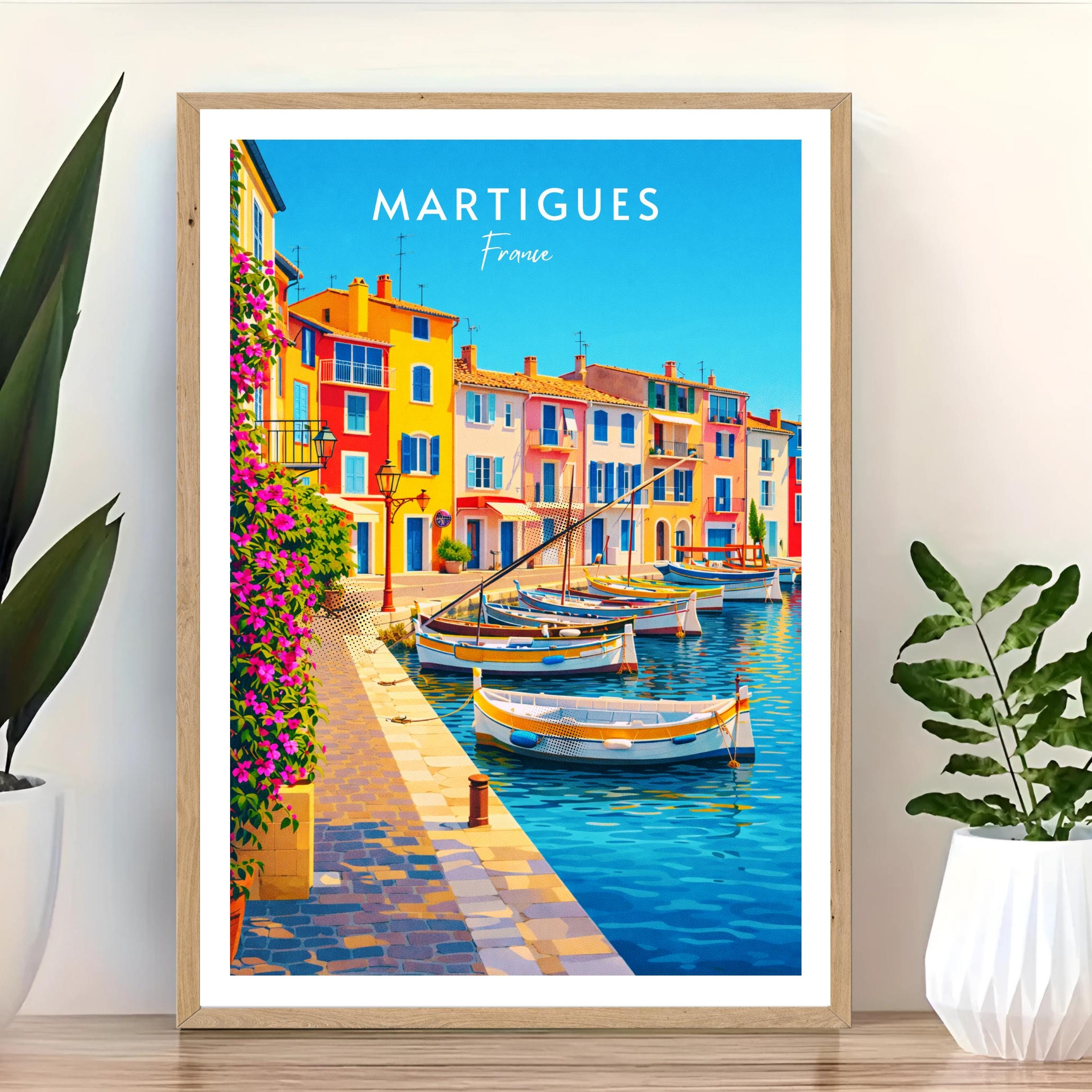 Affiche voyage - Martigues, Provence, France, Port - moderne, impression, poster