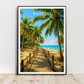 Affiche voyage - Mayotte, Océan Indien, Afrique, Plage - art moderne, impression, poster