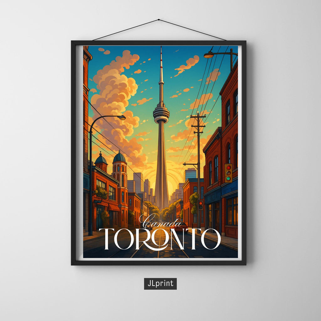 Affiche voyage - Toronto, Canada, Amerique, Tour CN - art moderne, impression, poster