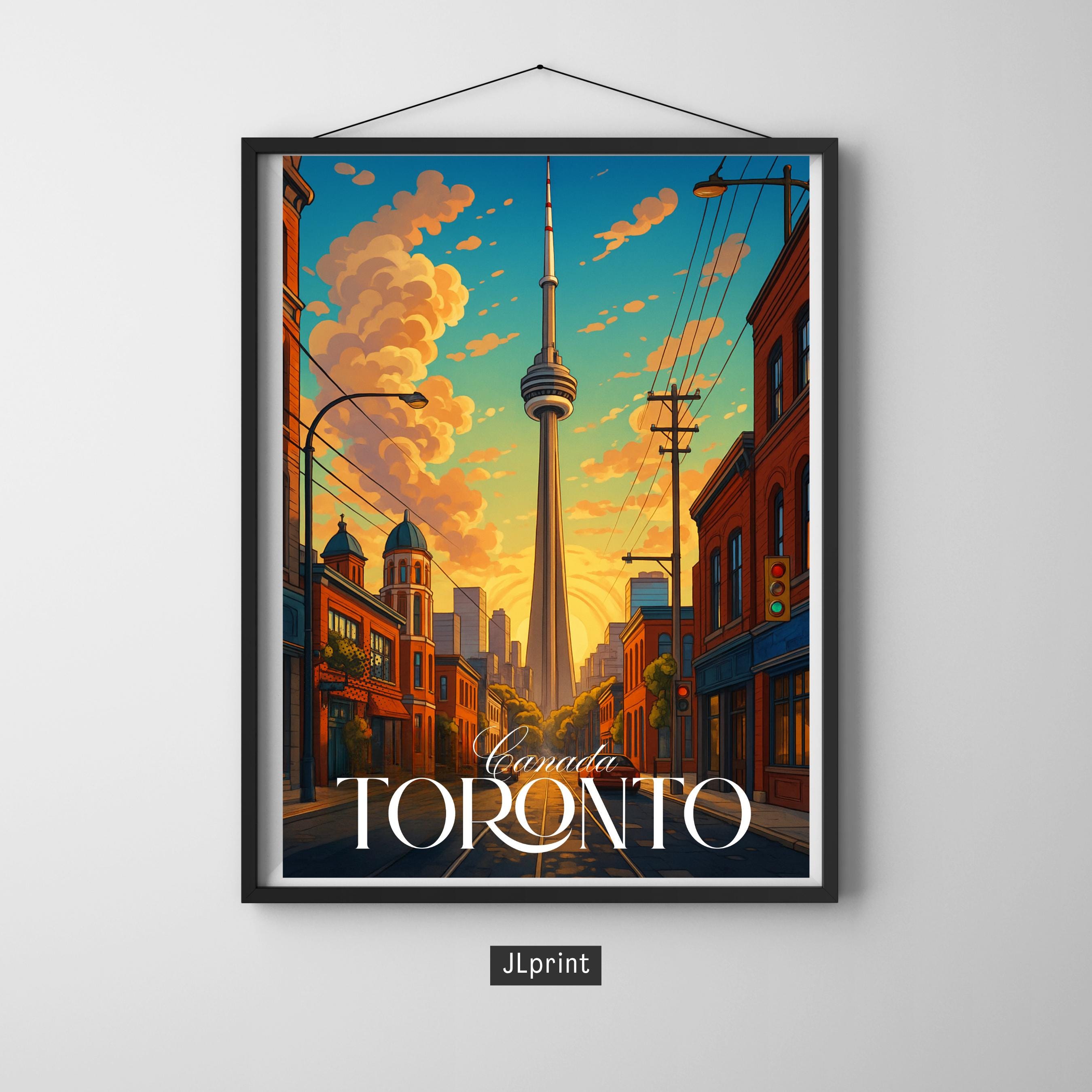 Affiche voyage - Toronto, Canada, Amerique, Tour CN - art moderne, impression, poster