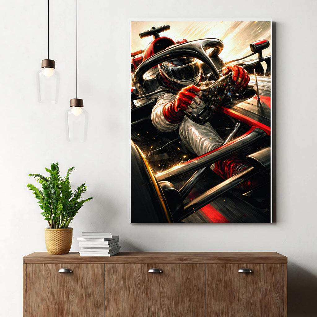 Affiche sport - Course Automobile, Formule 1, Pilote, Circuit - art moderne, impression, poster