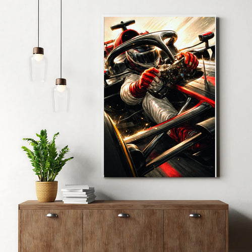 Affiche sport - Course Automobile, Formule 1, Pilote, Circuit - art moderne, impression, poster