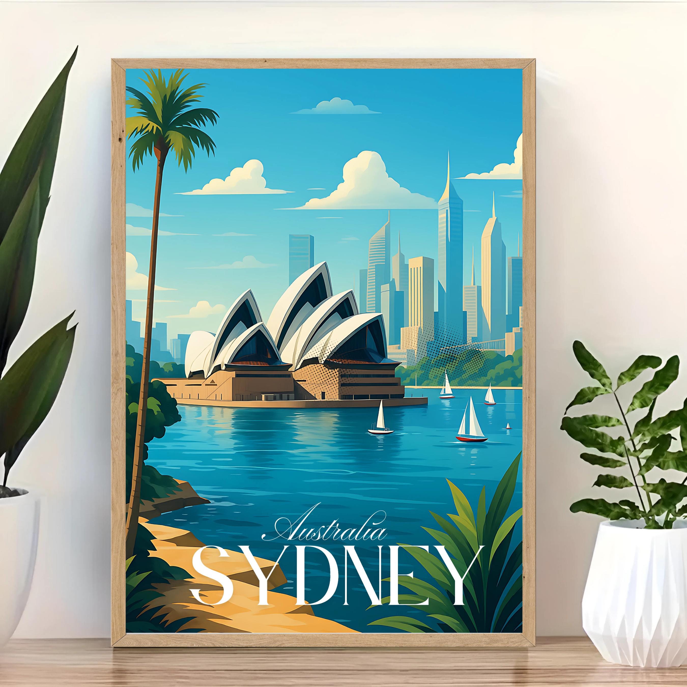 Affiche voyage - Sydney, Australie, Oceanie, Opéra - art moderne, impression, poster