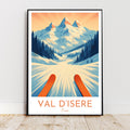 Affiche voyage - Val d’Isère, Alpes, France, Ski - art moderne, impression, poster