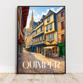 Affiche voyage - Quimper, Bretagne, France, Vielle Ville - art moderne, impression, poster