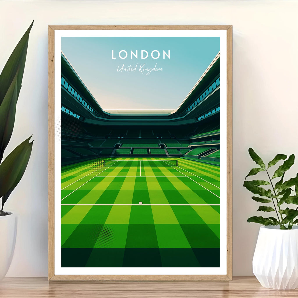 Affiche sport - Tennis, Londres, Royaume Uni, Grand Chelem - art moderne, impression, poster