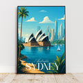 Affiche voyage - Sydney, Australie, Oceanie, Opéra - art moderne, impression, poster