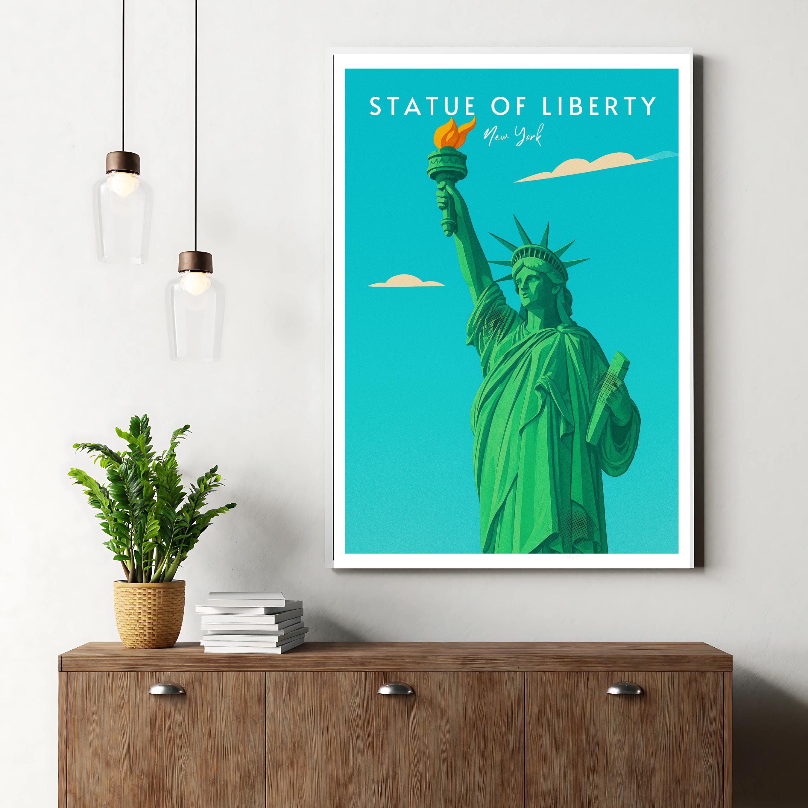 Affiche voyage - Statue de la Liberté, New York, USA, Amérique - moderne, impression, poster