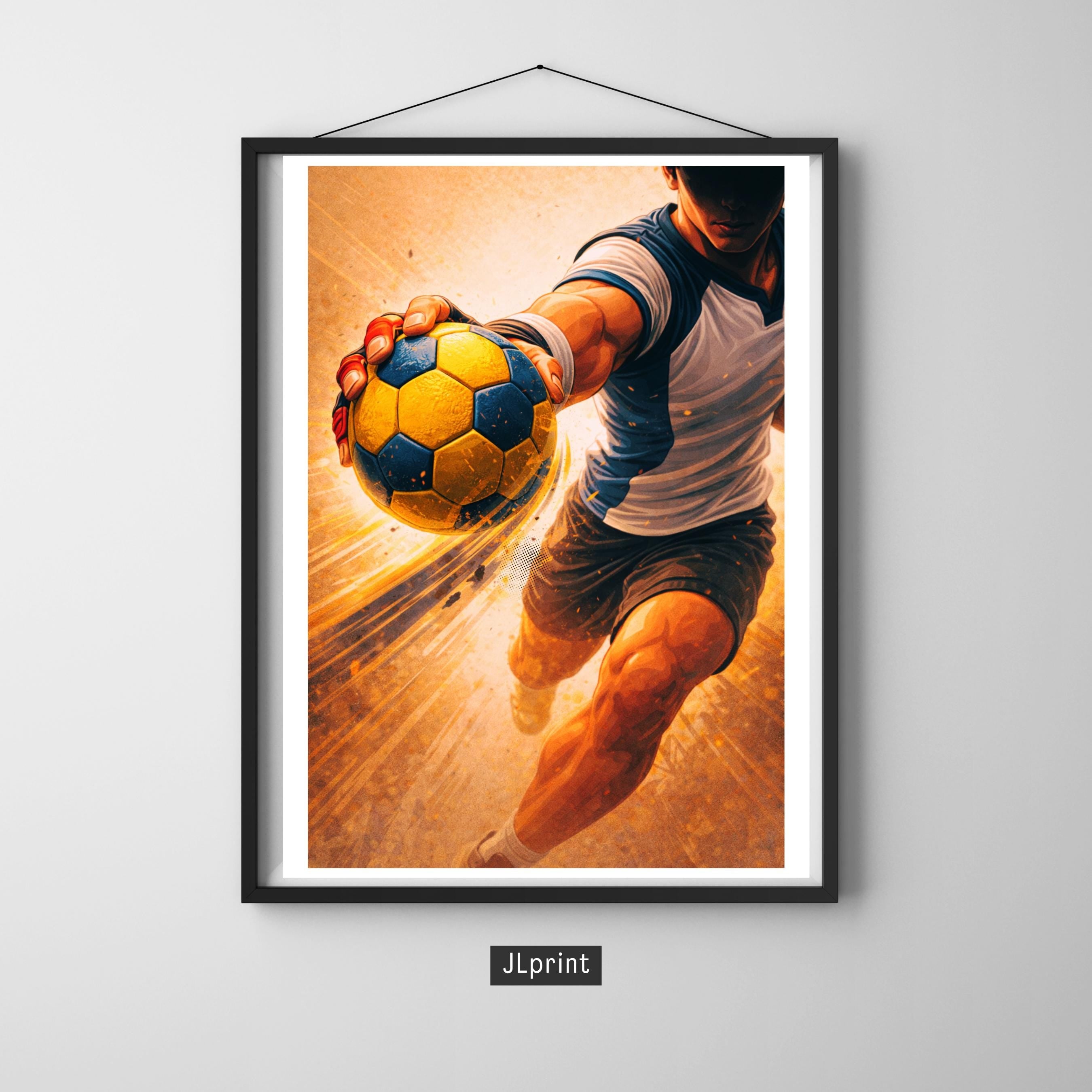 Affiche sport - Handball, Hand, Match, Manga - art moderne, impression, poster