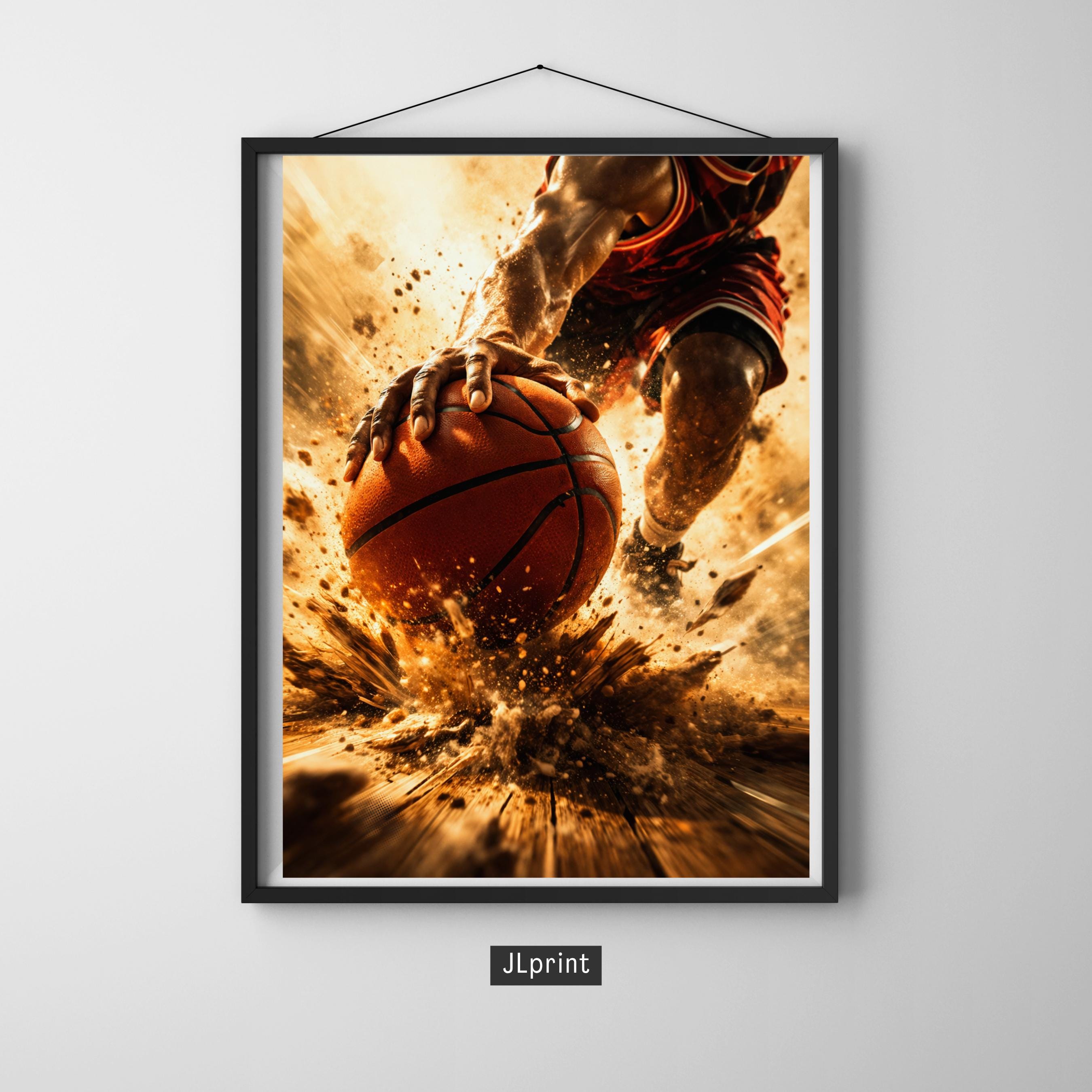 Affiche sport - Basketball, Basket, Ballon, Match - art moderne, impression, poster