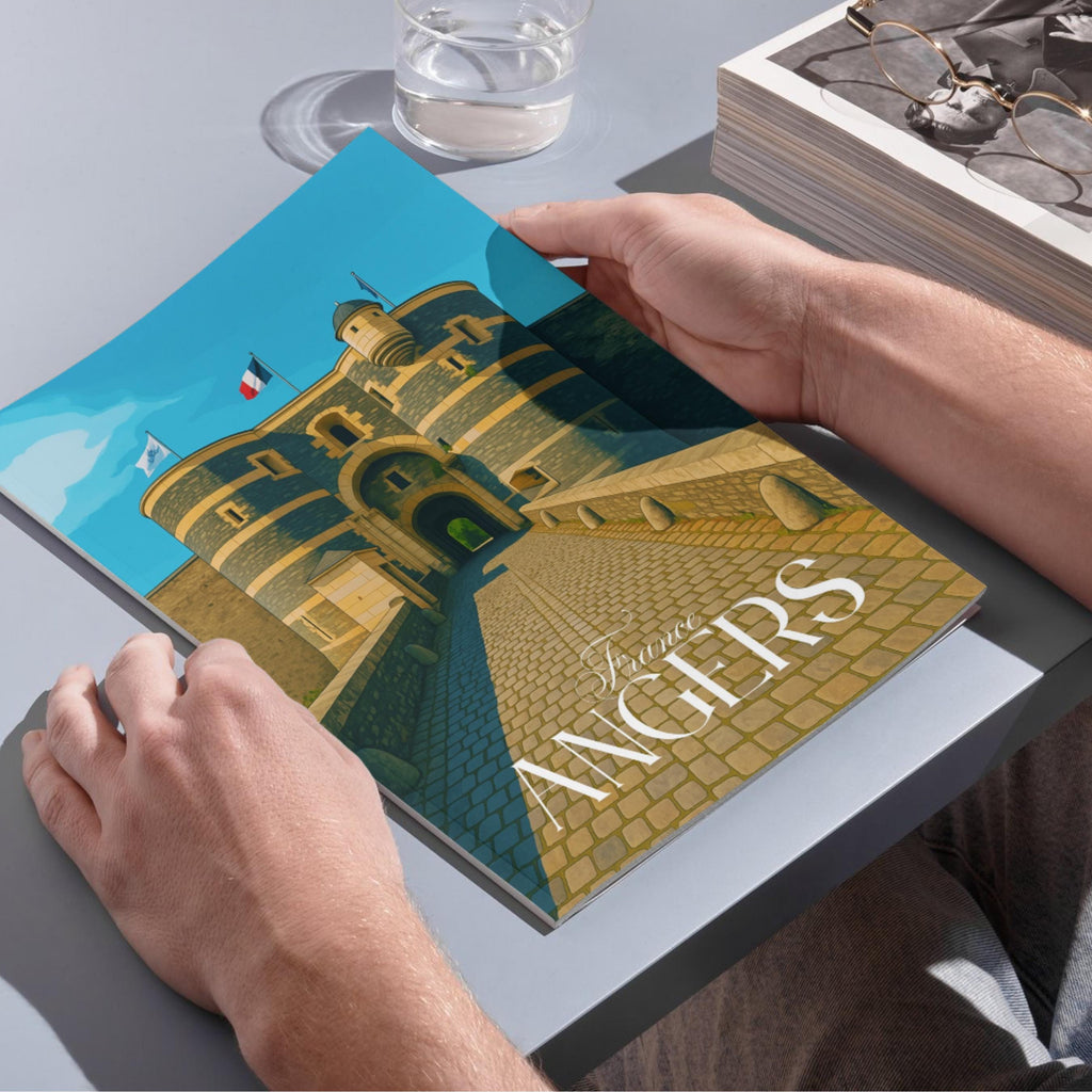 Affiche voyage - Angers, Pays de la Loire, France, Château - art moderne, impression, poster