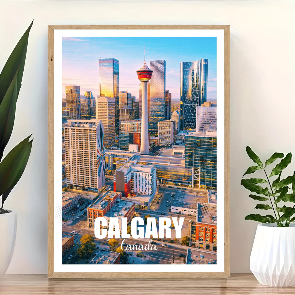 Affiche voyage - Calgary, Alberta, Canada, Amérique - art moderne, impression, poster