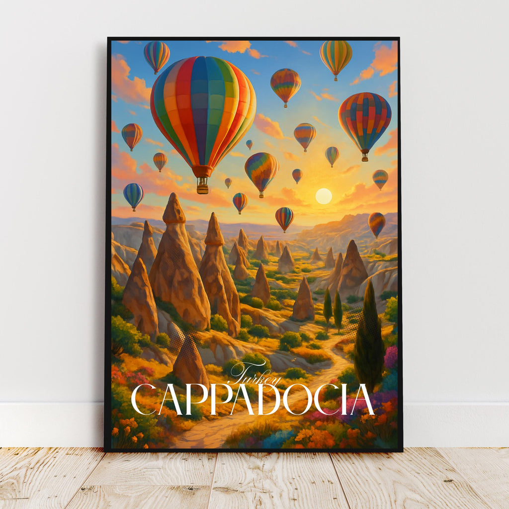 Affiche voyage - Cappadoce, Anatolie, Turquie, Love Valley - art moderne, impression, poster