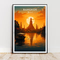 Affiche voyage - Bangkok, Thaïlande, Asie, Wat Arun - art moderne, impression, poster