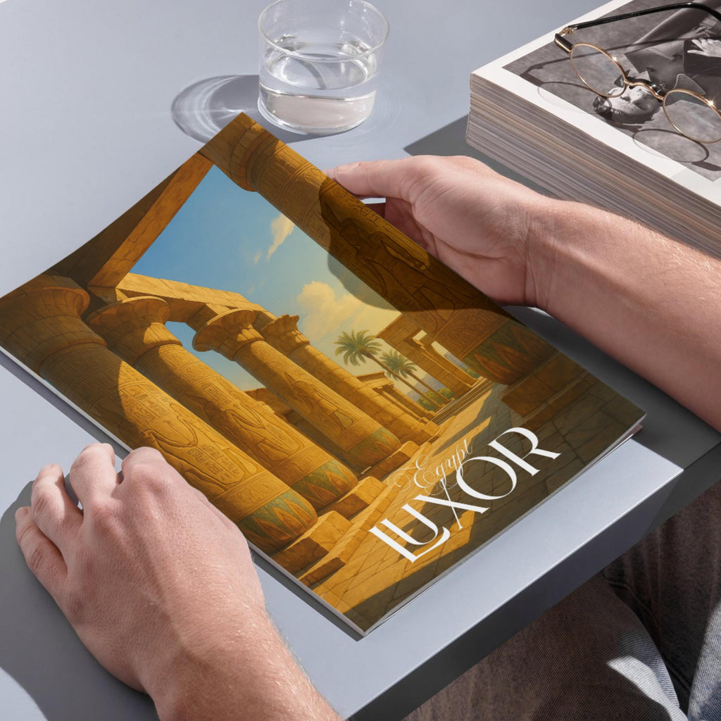 Affiche voyage - Louxor, Egypte, Afrique, Temple Karnak - art moderne, impression, poster