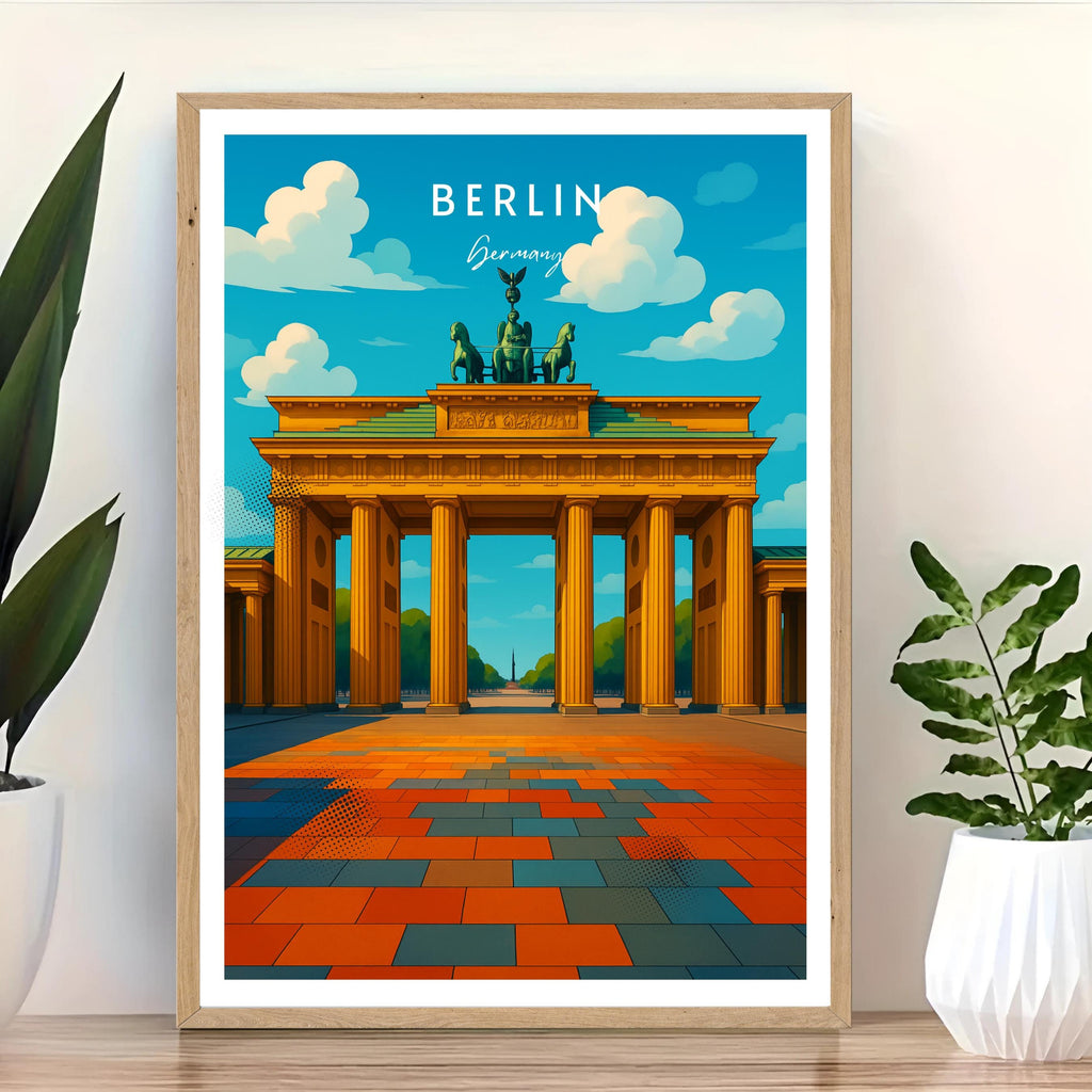 Affiche voyage - Berlin, Allemagne, Europe, Porte de Brandebourg - art moderne, impression, poster