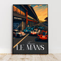 Affiche sport - Course Automobile, Circuit, Le Mans, France - art moderne, impression, poster