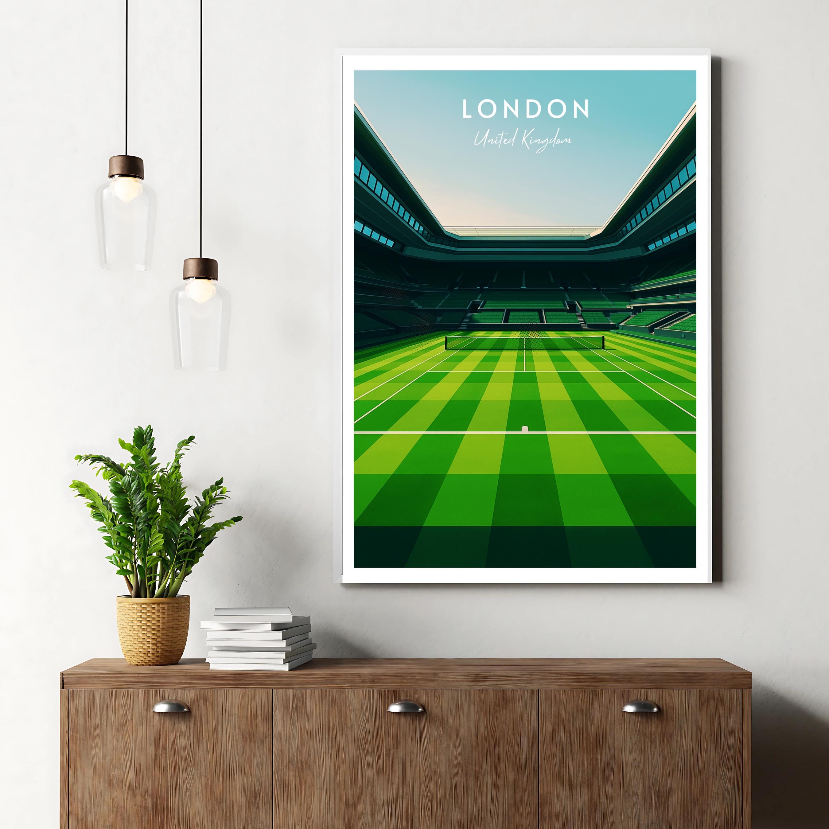 Affiche sport - Tennis, Londres, Royaume Uni, Grand Chelem - art moderne, impression, poster