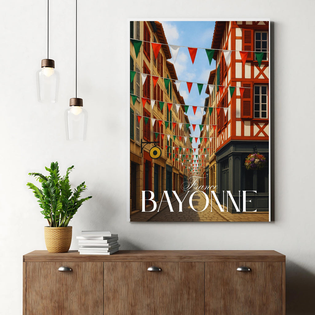 Affiche voyage - Bayonne, Pays Basque, France, Feria - art moderne, impression, poster